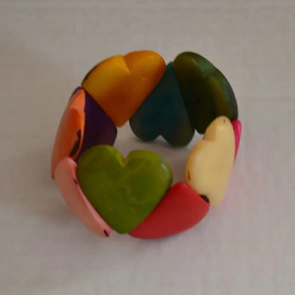 Rainbow Hearts  Bracelet - Picture 1 of 3